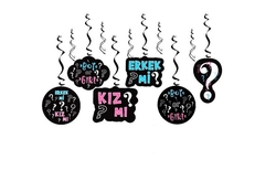 Cinsiyet Belirleme Partisi 6 Lı Tavan Sarkaç Süs - Parti Sürprizi