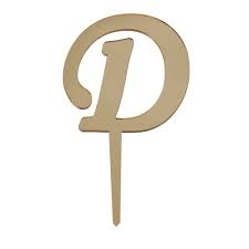 D Harf Aynalı Altın Pleksi 7 cm - Parti Sürprizi