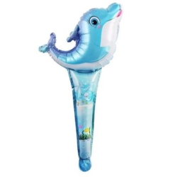 Deniz Canlıları Yunus Balığı Saplı Folyo Balon 1 Adet - Parti Sürprizi