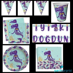 Deniz Kızı 16 Kişilik Parti Seti - Parti Sürprizi