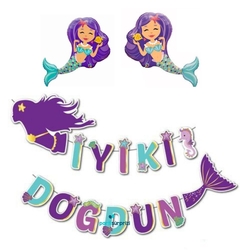 Deniz Kızı İyi Ki Doğdun Mini Shap Balonlu Set - Parti Sürprizi