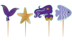 Deniz Kızı Şekilli Kürdan 10 Adet - Parti Sürprizi