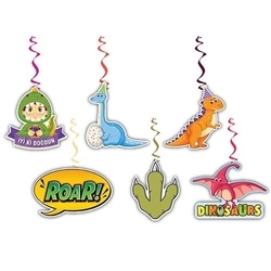 Dinozor Tavan Süsü 6 Adet - Parti Sürprizi