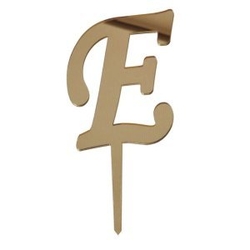 E Harf Aynalı Altın Pleksi 7 cm - Parti Sürprizi