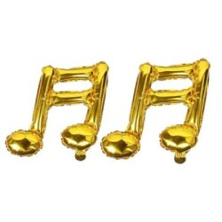 Eğlenceli Müzik Notaları Gold Şekilli Folyo Balon - Parti Sürprizi