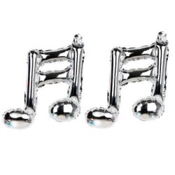 Eğlenceli Müzik Notaları Gümüş Şekilli Folyo Balon - Parti Sürprizi