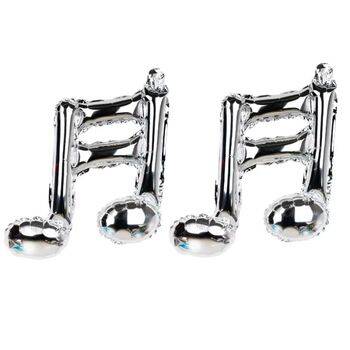 Eğlenceli Müzik Notaları Gümüş Şekilli Folyo Balon - 1