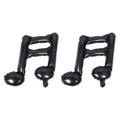 Eğlenceli Müzik Notaları Siyah Şekilli Folyo Balon - Parti Sürprizi