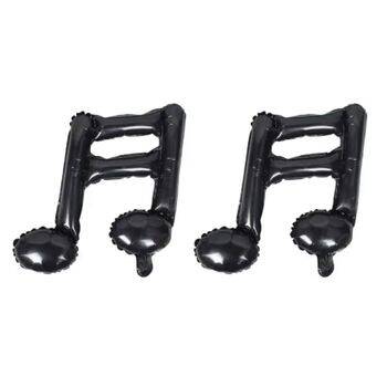 Eğlenceli Müzik Notaları Siyah Şekilli Folyo Balon - 1