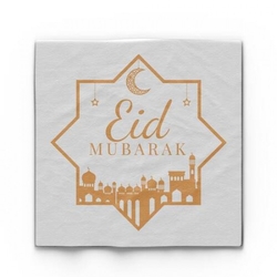 Eid Mubarak Gold Varak Peçete 16 Adet - Parti Sürprizi