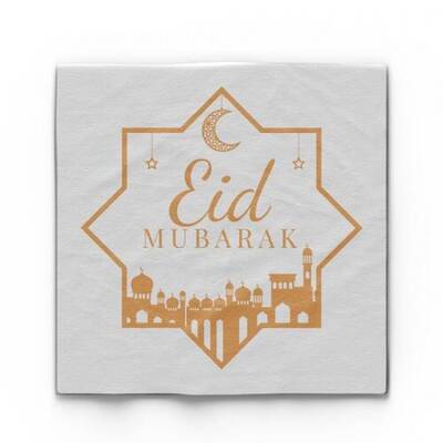 Eid Mubarak Gold Varak Peçete 16 Adet