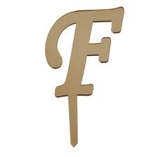 F Harf Aynalı Altın Pleksi 7 cm - Parti Sürprizi