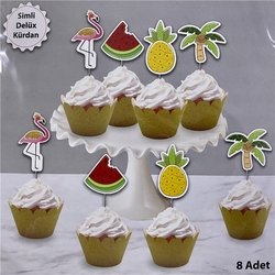 Flamingo Eva Kürdan Simli 8 Adet - Parti Sürprizi