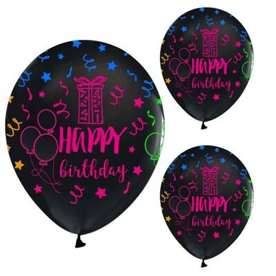 Floresan Happy Birthday Latex Balon 100 Lü