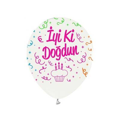 Floresan İyi Ki Doğdun Latex Balon 10 Adet