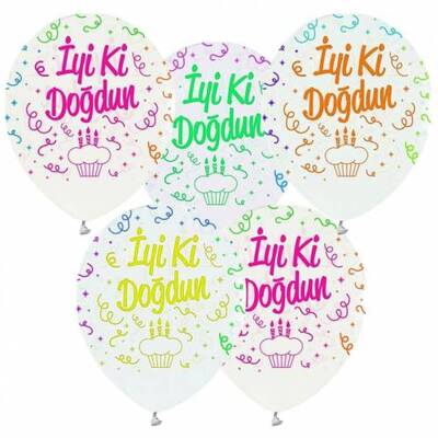 Floresan İyi Ki Doğdun Latex Balon 10 Adet