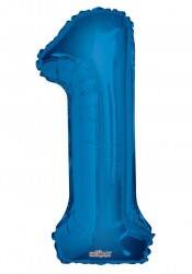 Folyo Balon 1 Rakamı Mavi 100 cm - 1