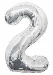 Folyo Balon 2 Rakam Gümüş Renk 100 Cm - 1
