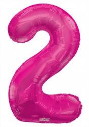 Folyo Balon 2 Rakamı Pembe 100 cm - 1
