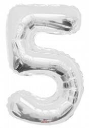 Folyo Balon 5 Rakam Gümüş Renk 100 Cm - 1