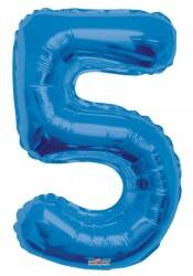 Folyo Balon 5 Rakamı Mavi 100 cm - 1