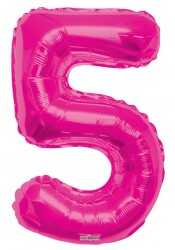 Folyo Balon 5 Rakamı Pembe 100 Cm