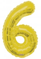 Folyo Balon 6 Rakam Altın Renk 100 Cm - Parti Sürprizi