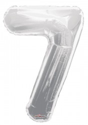 Folyo Balon 7 Rakam Gümüş Renk 100 Cm - Parti Sürprizi