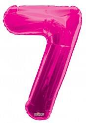 Folyo Balon 7 Rakamı Pembe 100 cm - 1