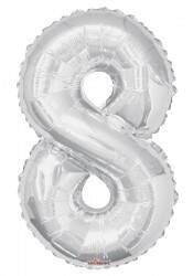 Folyo Balon 8 Rakam Gümüş Renk 100 Cm - 1