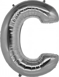 Folyo Balon C Harfi Gümüş Renk 100 Cm - Parti Sürprizi