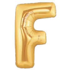 Folyo Balon F Harfi Altın Renk 100 Cm - 1