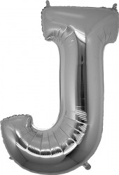 Folyo Balon J Harfi Gümüş Renk 100 Cm - Parti Sürprizi