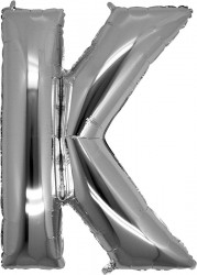 Folyo Balon K Harfi Gümüş Renk 100 Cm - Parti Sürprizi