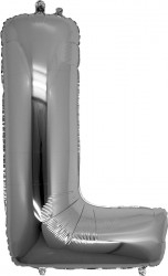 Folyo Balon L Harfi Gümüş Renk 100 Cm - Parti Sürprizi