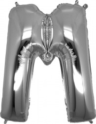 Folyo Balon M Harfi Gümüş Renk 100 Cm - Parti Sürprizi