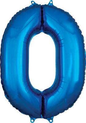 Folyo Balon Mavi 0 Rakam 80 Cm - 1