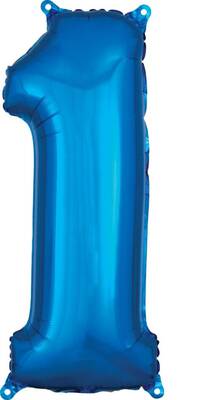 Folyo Balon Mavi 1 Rakam 80 Cm - 1