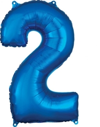 Folyo Balon Mavi 2 Rakam 80 Cm - Parti Sürprizi