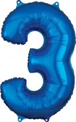 Folyo Balon Mavi 3 Rakam 80 Cm - Parti Sürprizi