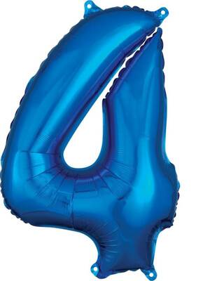 Folyo Balon Mavi 4 Rakam 80 Cm - 1