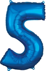Folyo Balon Mavi 5 Rakam 80 Cm - Parti Sürprizi