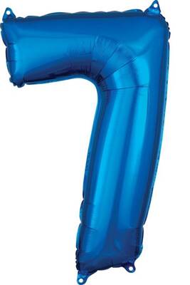 Folyo Balon Mavi 7 Rakam 80 Cm - 1