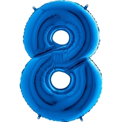 Folyo Balon Mavi 8 Rakam 80 Cm - Parti Sürprizi