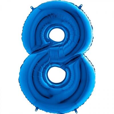 Folyo Balon Mavi 8 Rakam 80 Cm - 1