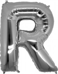 Folyo Balon R Harfi Gümüş Renk 100 Cm - Parti Sürprizi