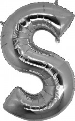 Folyo Balon S Harfi Gümüş Renk 100 Cm - Parti Sürprizi