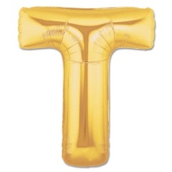 Folyo Balon T Harfi Altın Renk 100 Cm - Parti Sürprizi