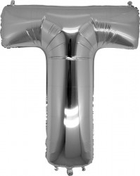 Folyo Balon T Harfi Gümüş Renk 100 Cm - Parti Sürprizi