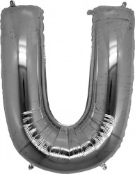 Folyo Balon U Harfi Gümüş Renk 100 Cm - Parti Sürprizi